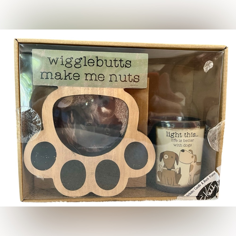 Dog Lover Gift Set with Paw Frame and Candle New in Box from Kohl's